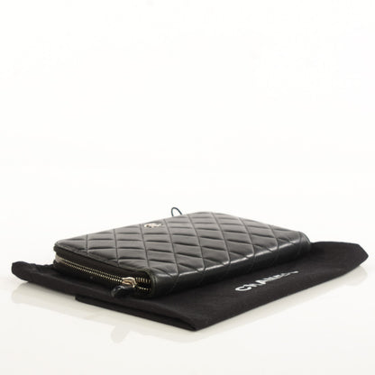Chanel Lambskin Quilted Large Zipped Wallet Black 4 of 8