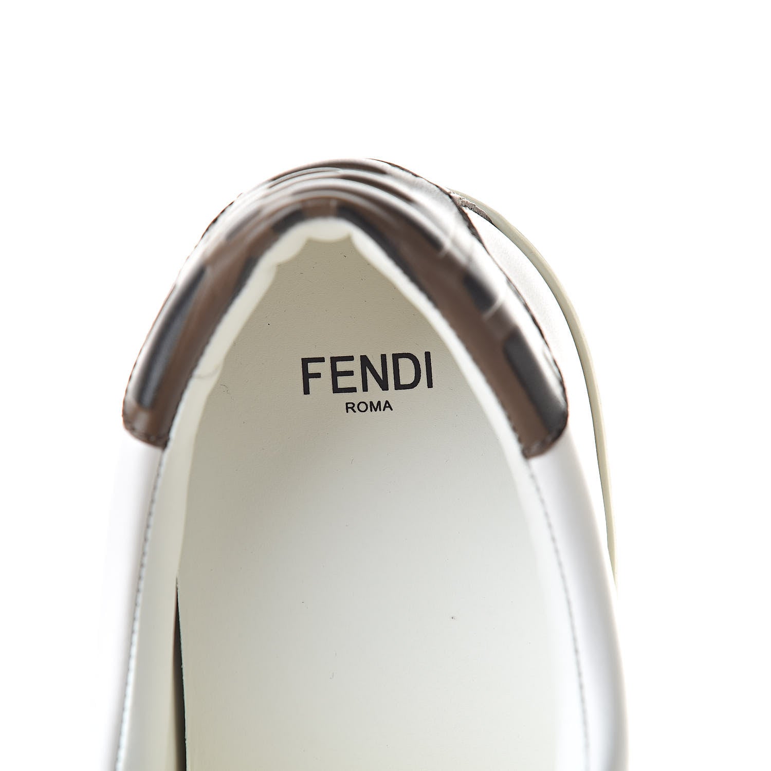 Fendi Vitello FF Embossed Womens Slip On Sneakers 40 Ultra White Maya Black 7 of 8