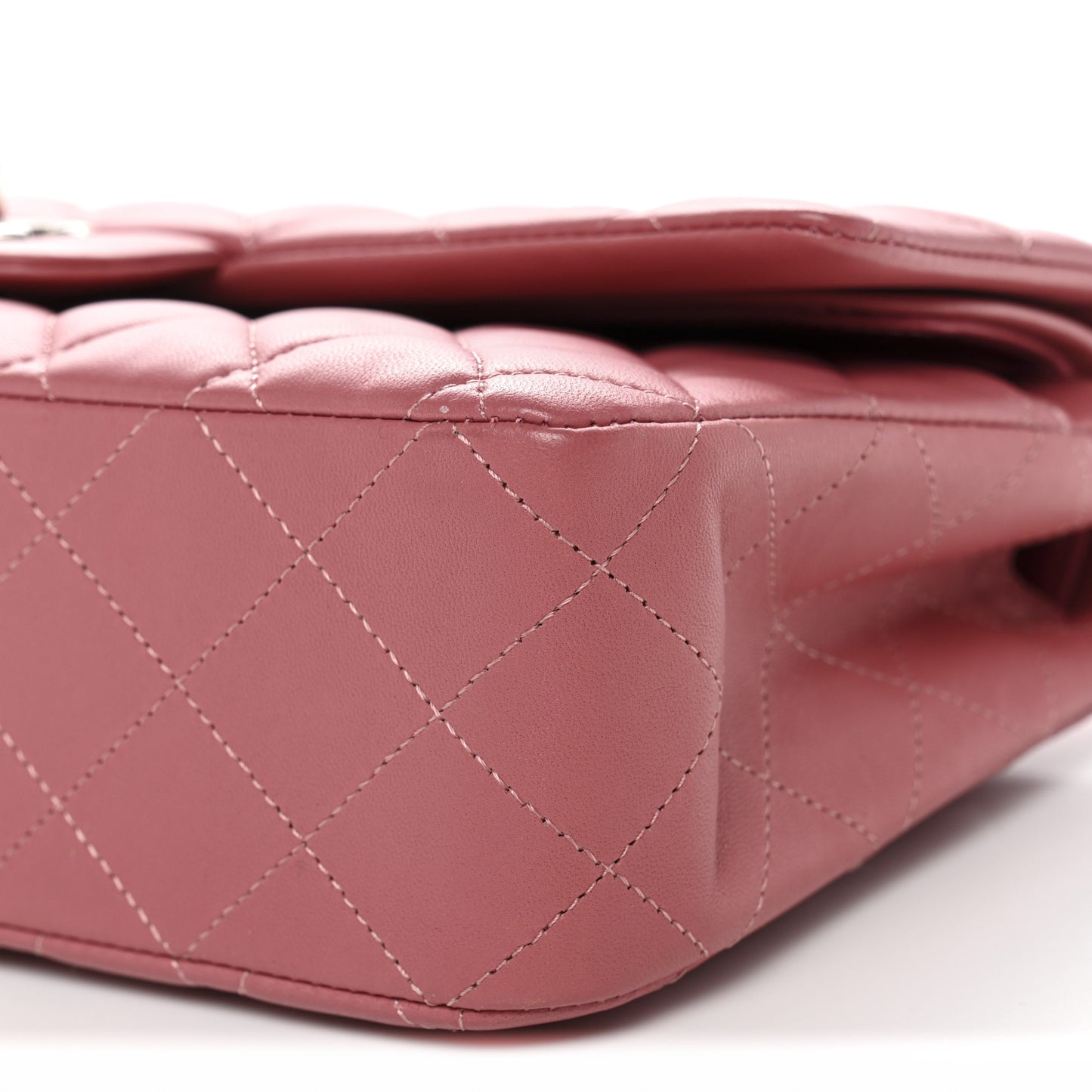 Lambskin Quilted Medium Double Flap Pink