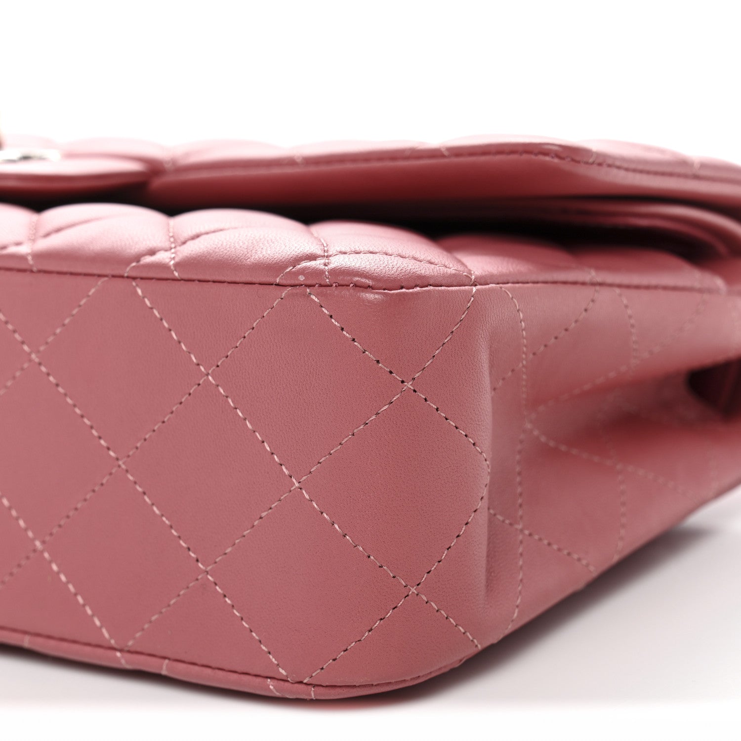 Chanel Lambskin Quilted Medium Double Flap Pink 10 of 12