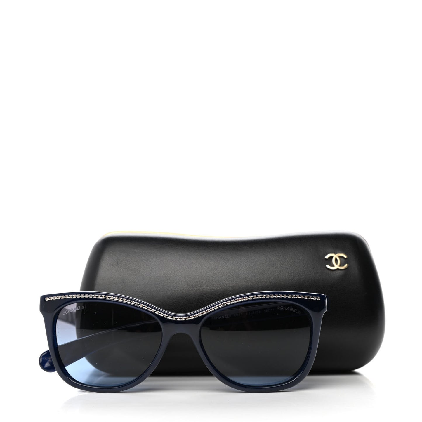 Cat Eye Chain Sunglasses 6041 Navy Blue