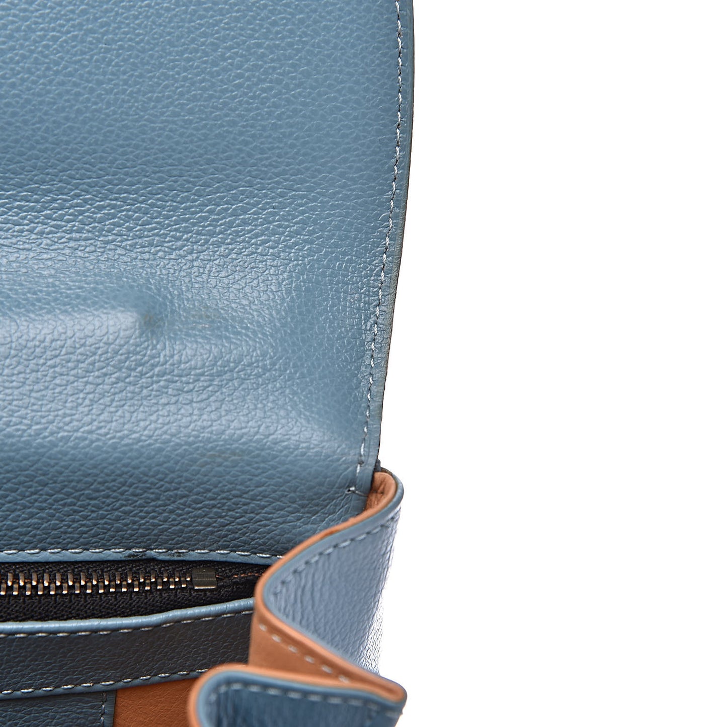 Calfskin MM Brillant Satchel Blue