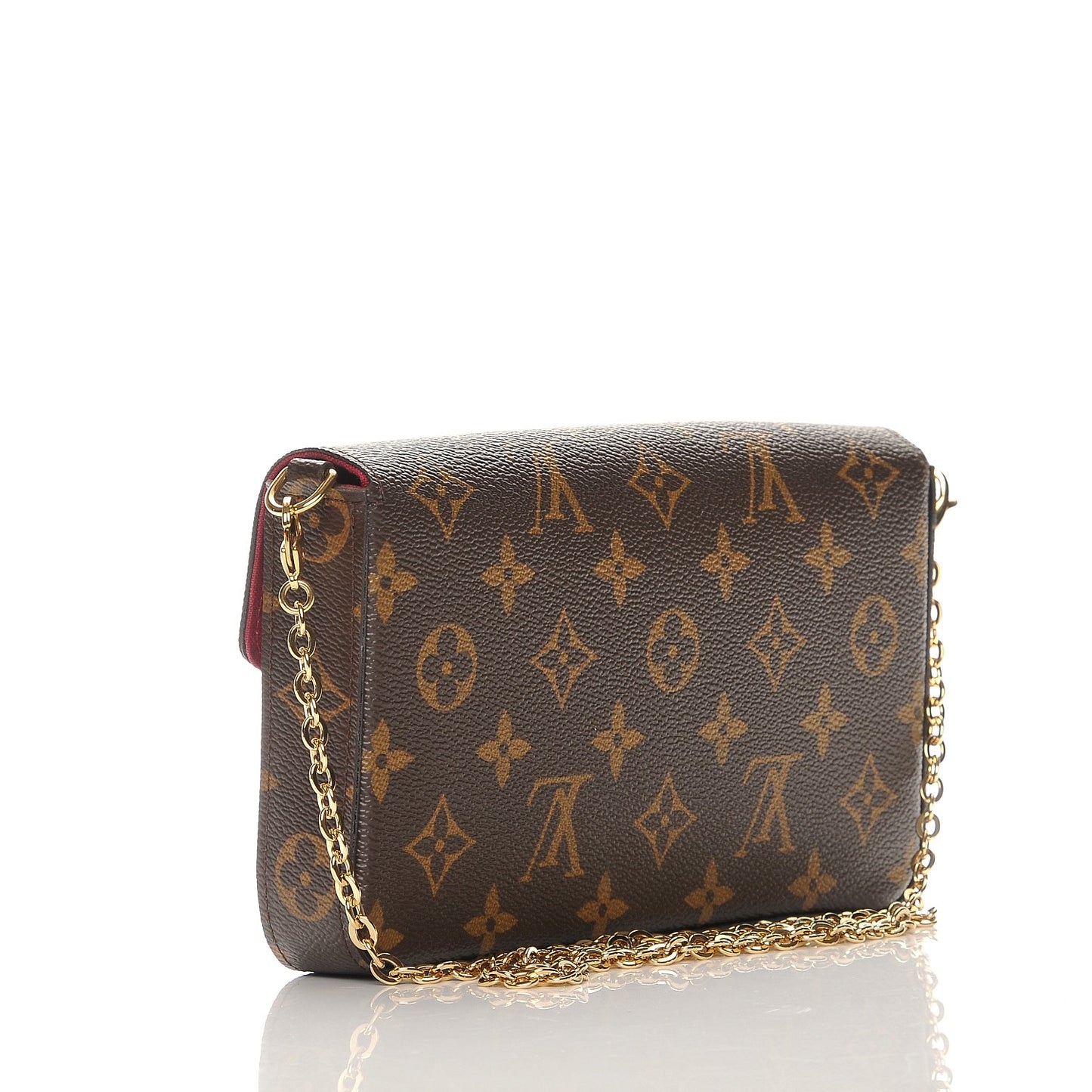 Monogram Pochette Felicie Chain Wallet Fuchsia