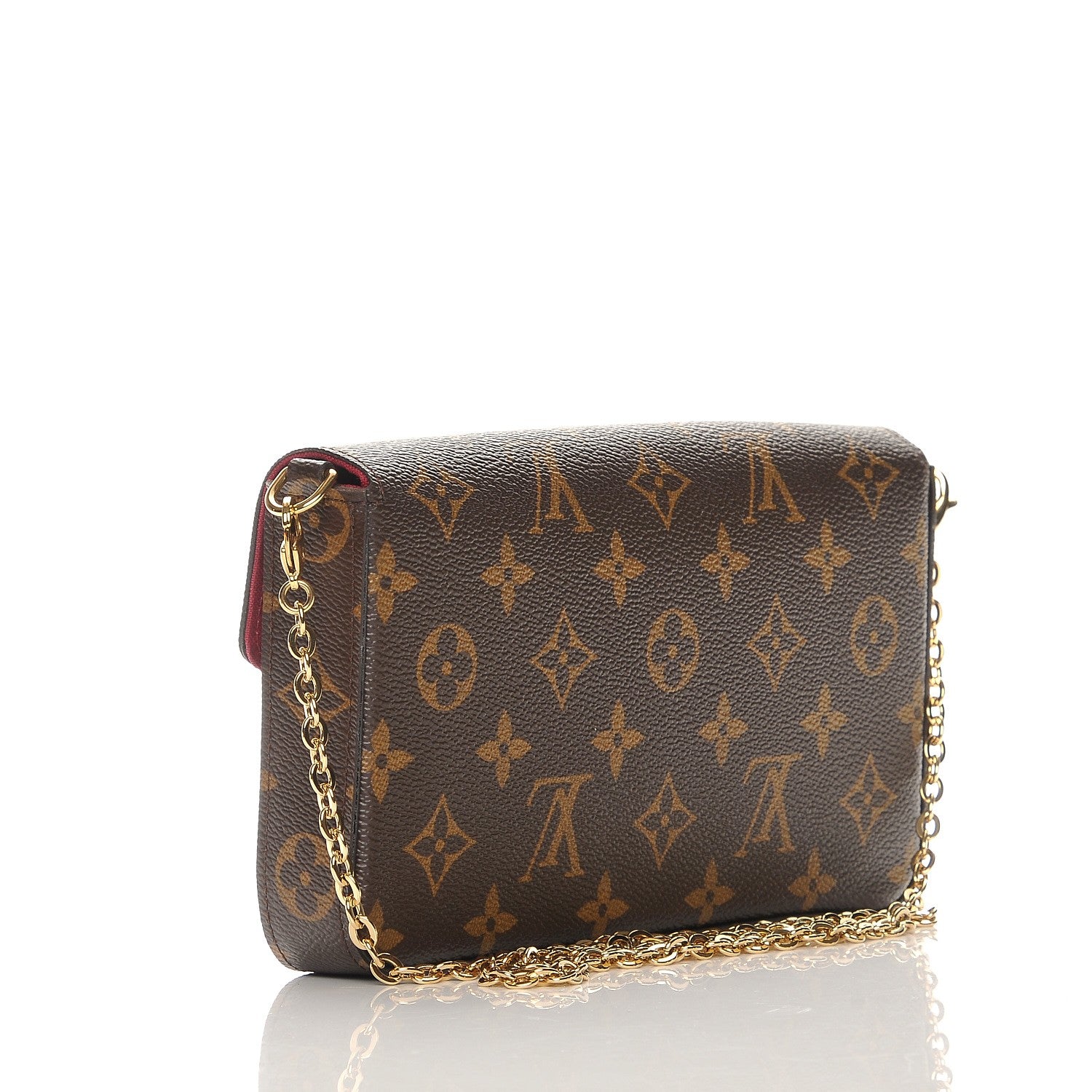 Louis Vuitton Monogram Pochette Felicie Chain Wallet Fuchsia 3 of 9