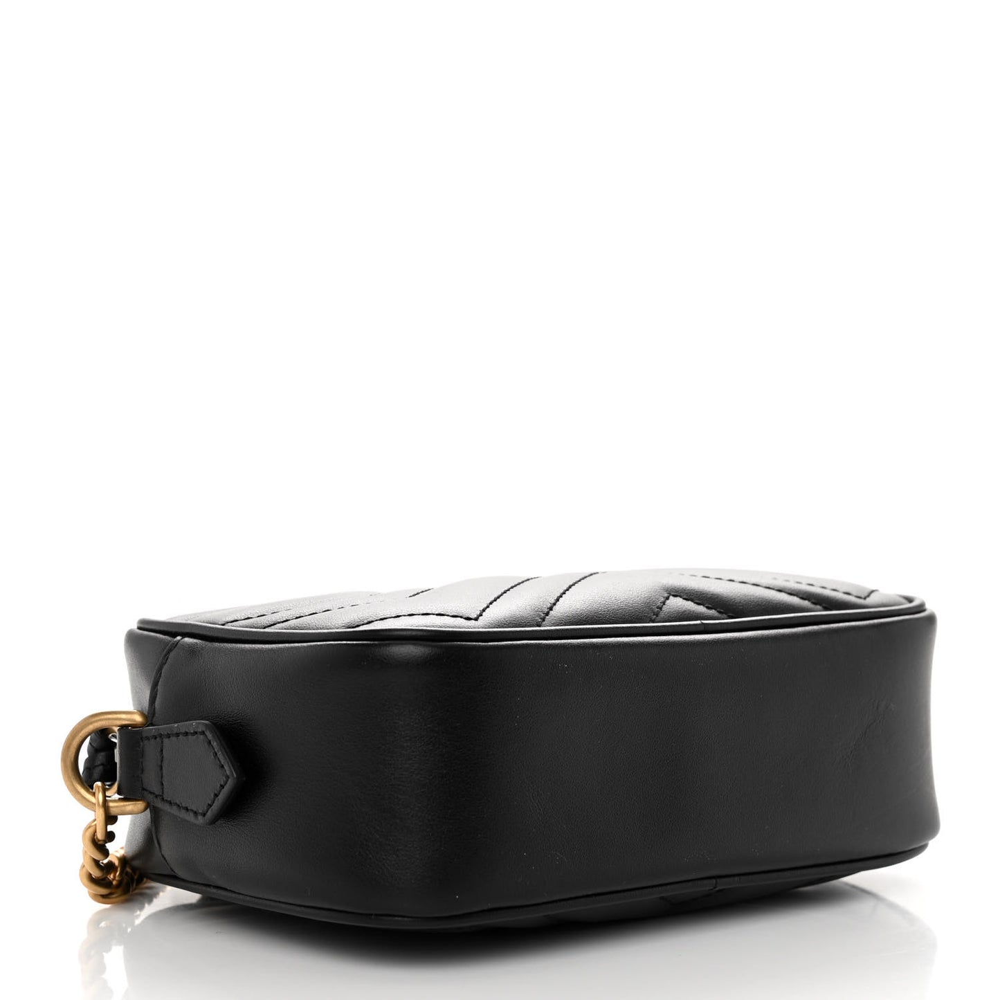 Calfskin Matelasse Mini GG Marmont Chain Shoulder Bag Black