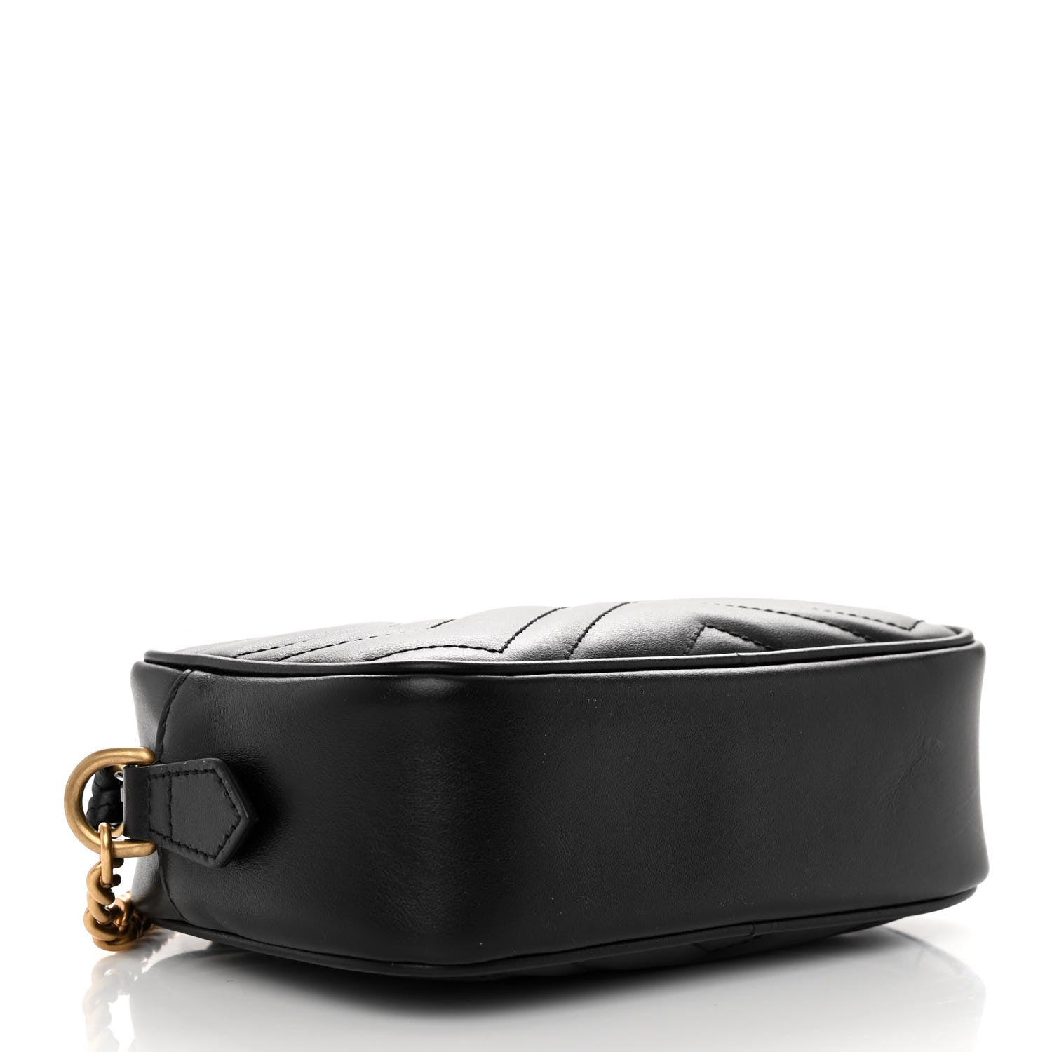 Gucci Calfskin Matelasse Mini GG Marmont Chain Shoulder Bag Black 4 of 9