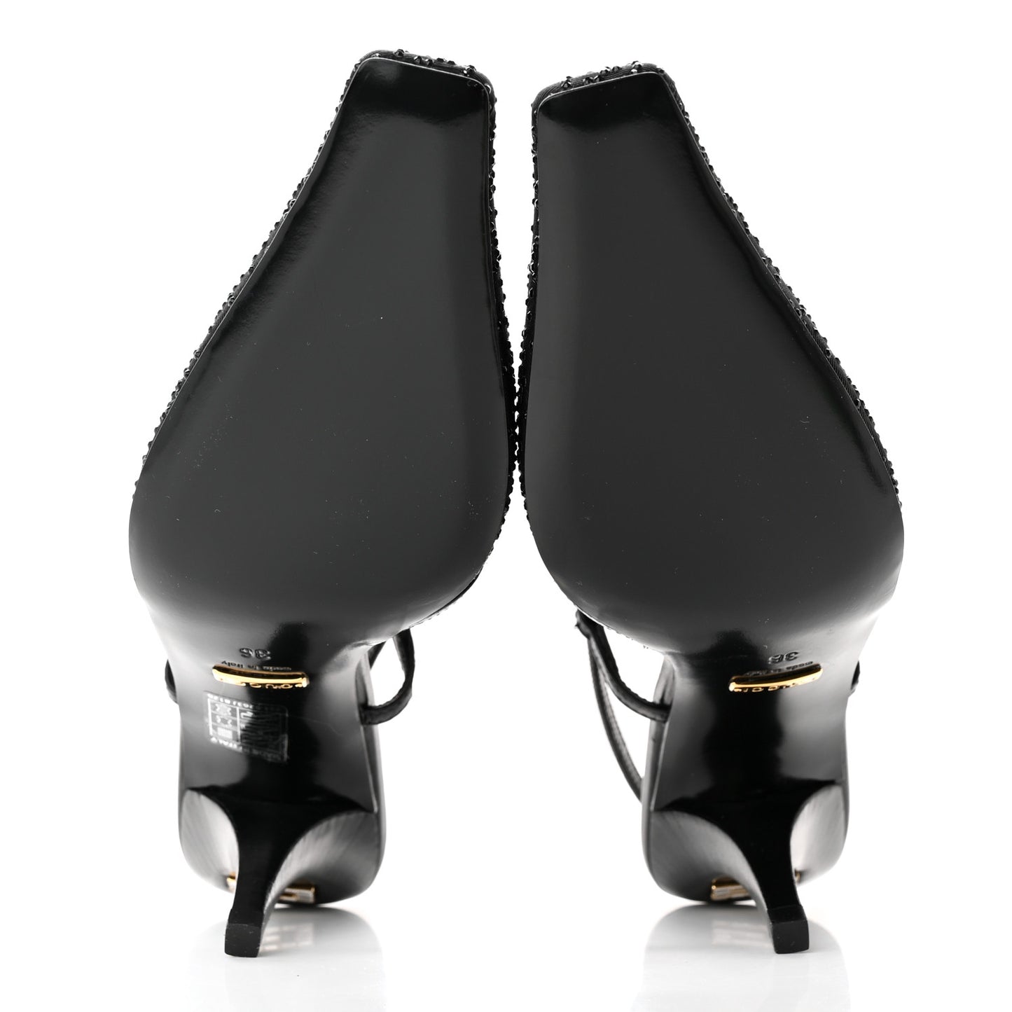 Moire Fabric Malaga Kid Crystal GG Monogram Square G 75mm Slingback Pumps 36 Black