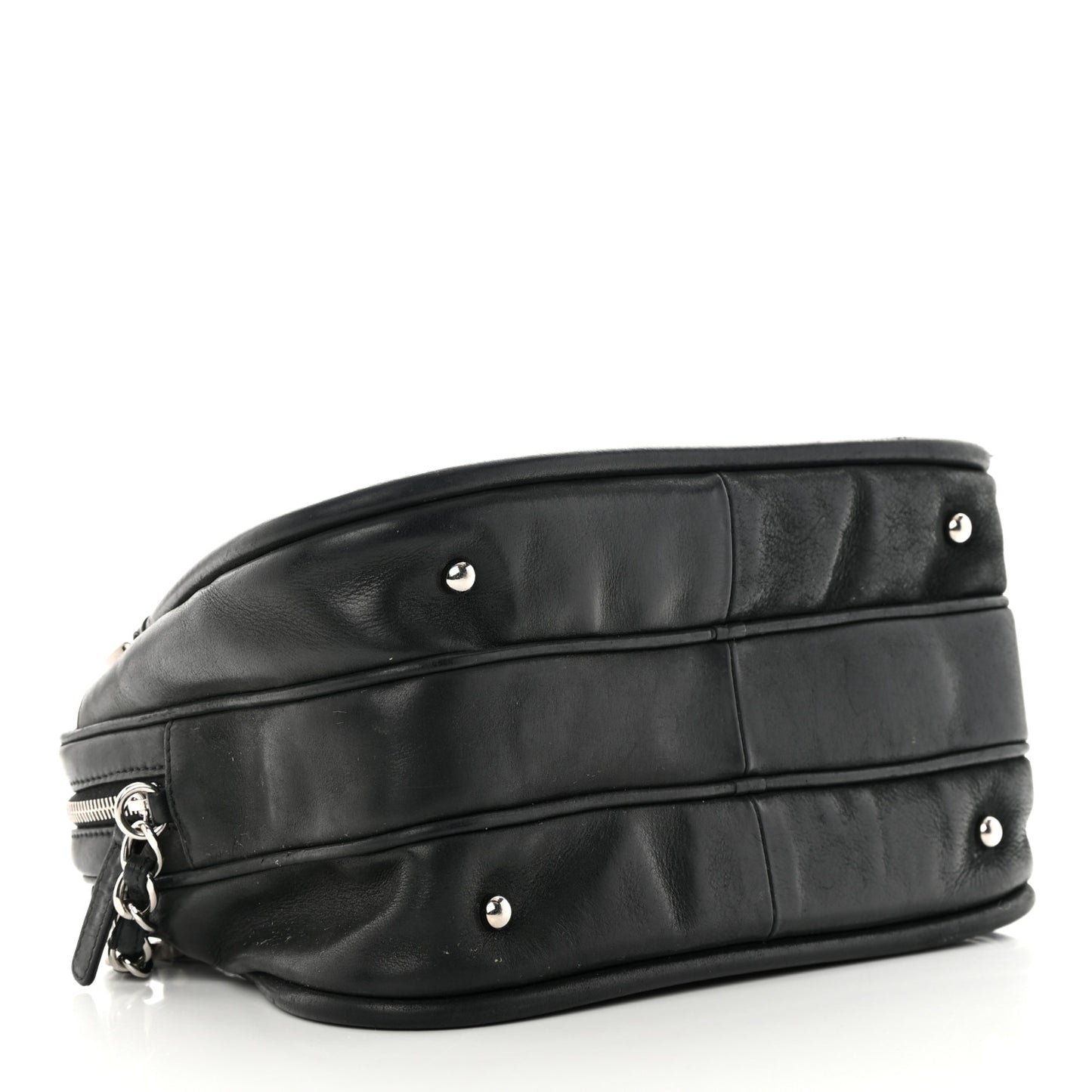Iridescent Calfskin Quilted Relax CC Camera Case Black