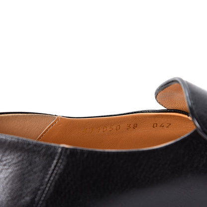 Gucci Goatskin Womens Horsebit Mid-Heel Loafers 38 Black 8 of 9