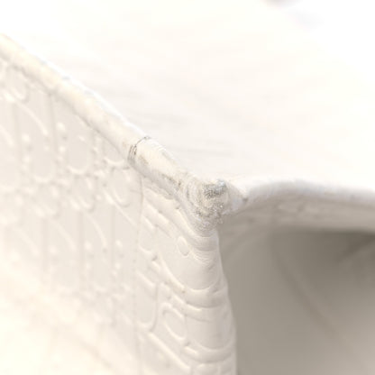 Christian Dior Oblique Calfskin Embossed Medium Book Tote Ivory 9 of 14