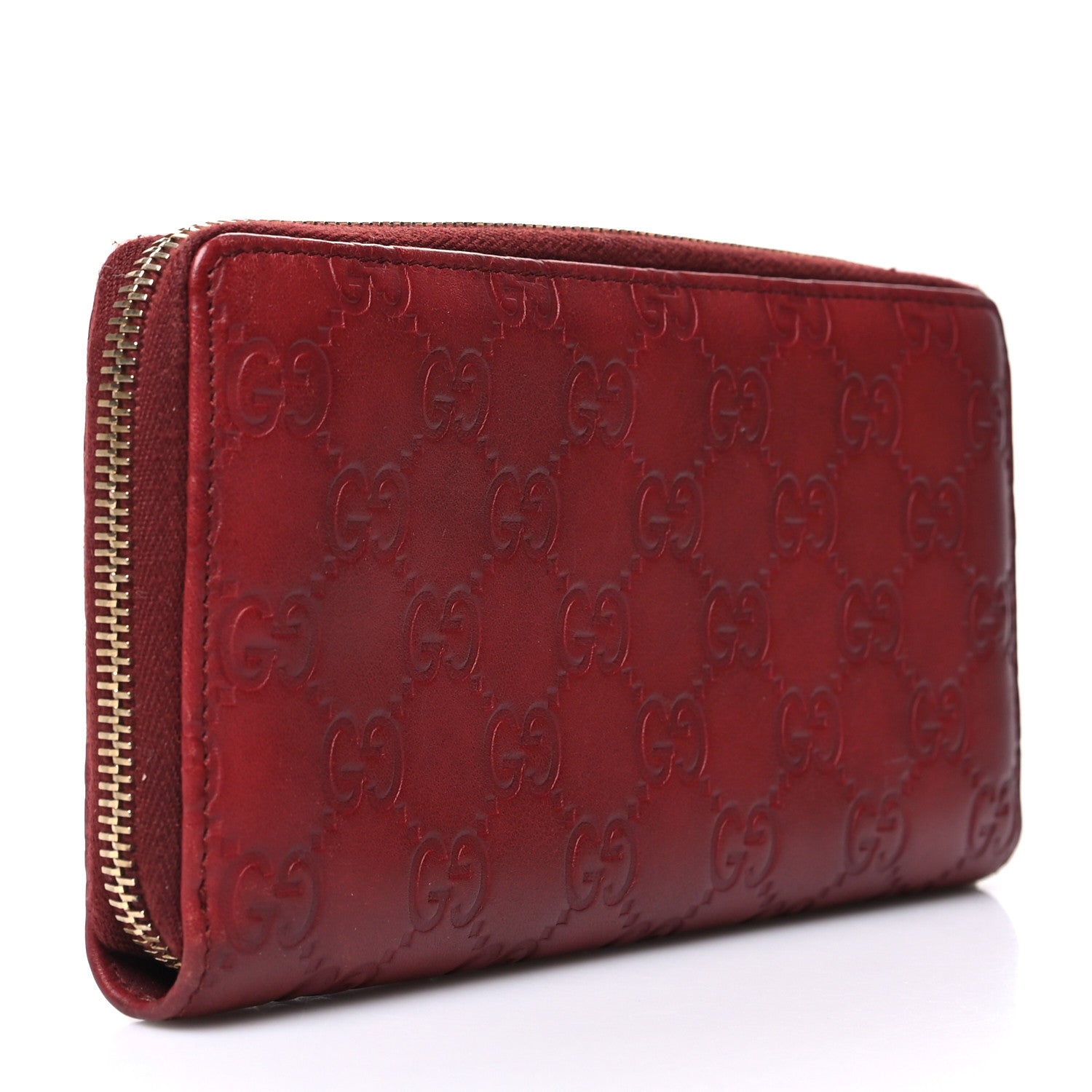 Gucci Guccissima GG Pierce Zip Around Wallet Red 3 of 10