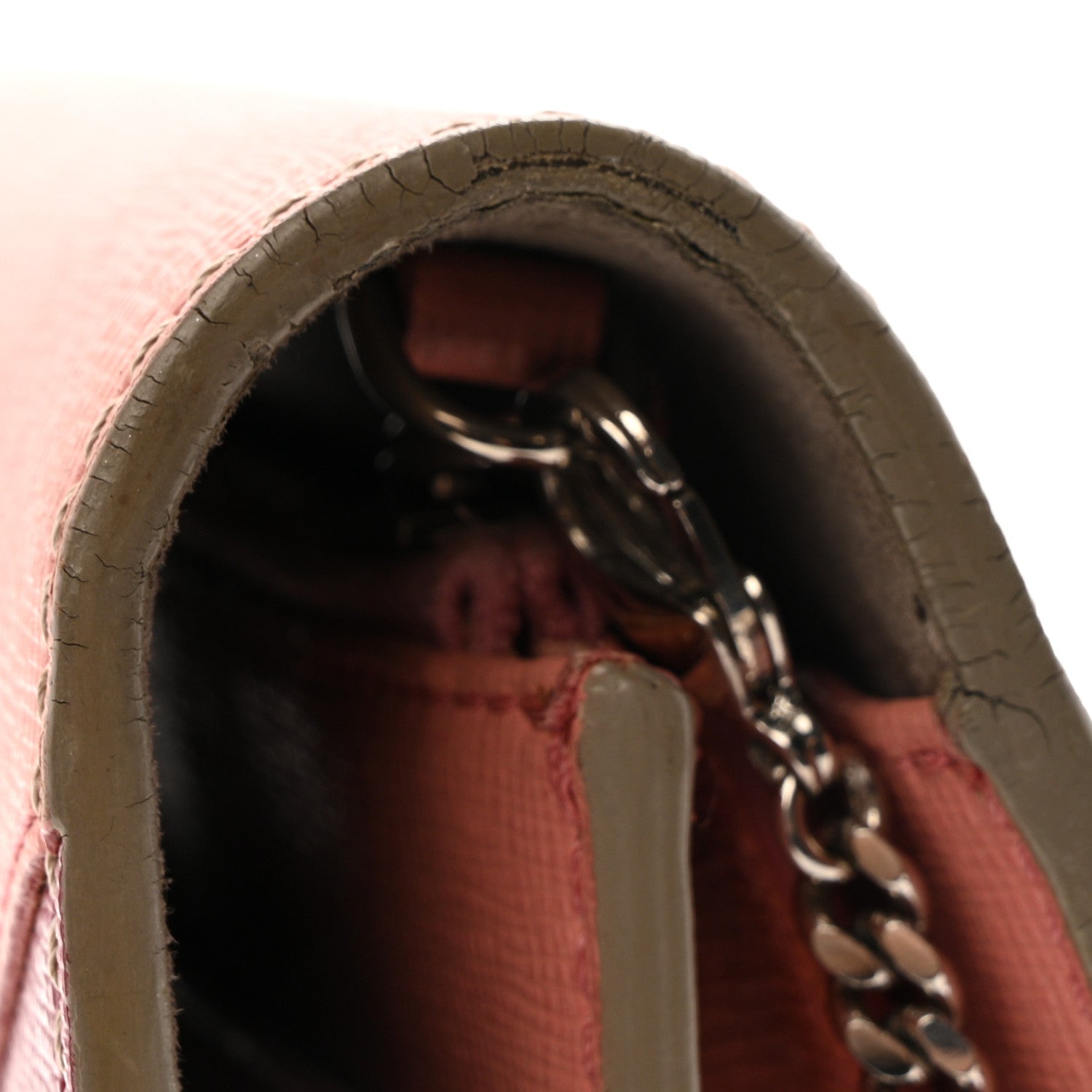 Fendi Vitello Elite Crystal Eye Monster Tube Wallet on Chain Grigio Polvere Ribes Multicolor 14 of 17