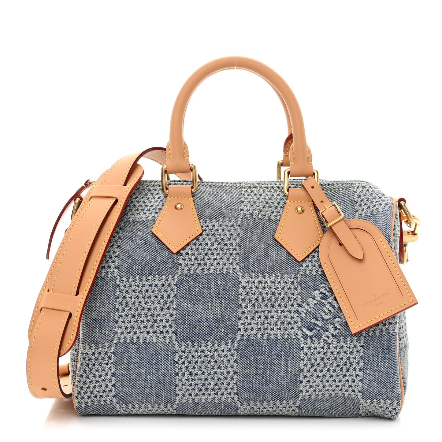 Damier Denim 3D Speedy Bandouliere 25 Bleu