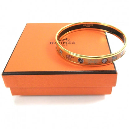 Hermes Enamel Narrow Bracelet Orange 3 of 5