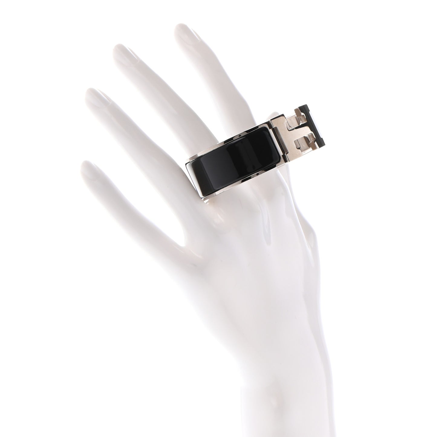 Enamel Wide Clic Clac H Bracelet GM Black