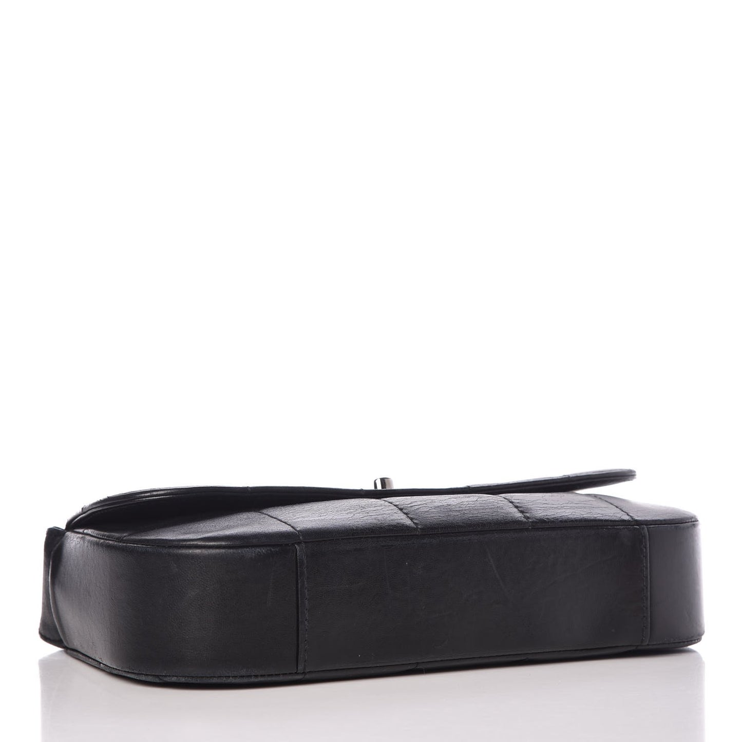 Lambskin Quilted CC Chocolate Bar Flap Black