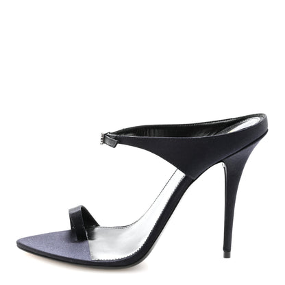 Saint Laurent Crepe Satin Dive Mule Sandals 38 Patriot Navy 1 of 10