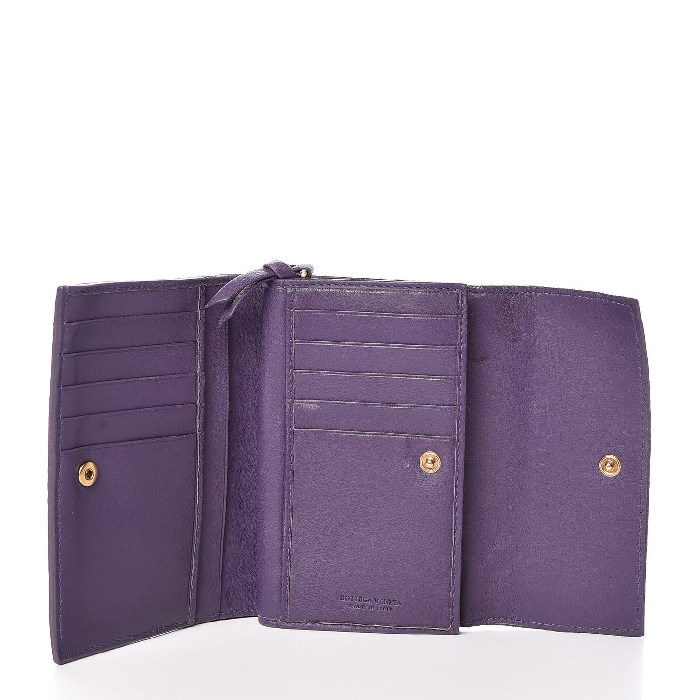 Nappa Intrecciato Continental Compact Flap Wallet Parma