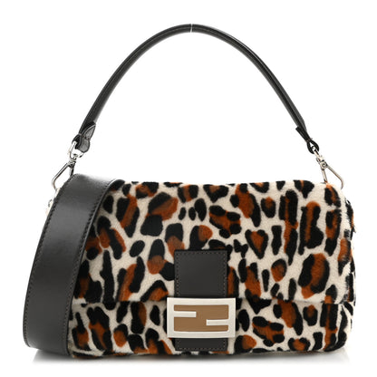Fendi Calf Hair Leopard Print Baguette Moro 1 of 11