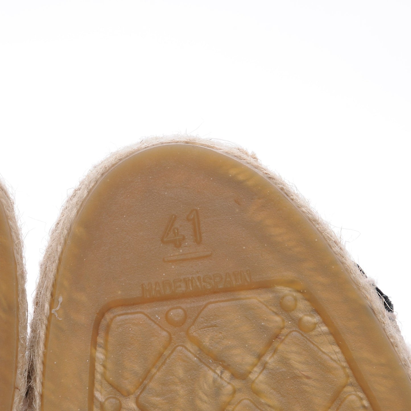 Crackled Calfskin High Top Espadrilles 41 Light Beige Black