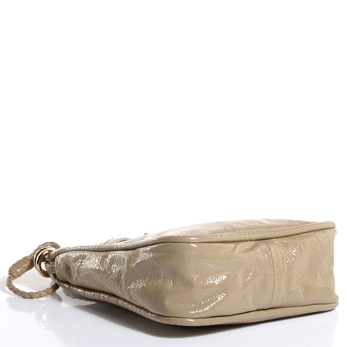 Patent Crossbody Flap Bag Nude