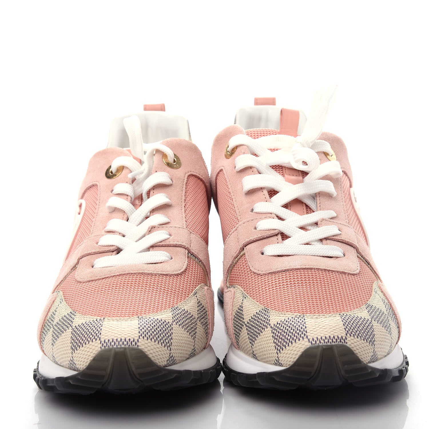 Louis Vuitton Suede Damier Azur Run Away Sneakers 40 Pink 5 of 10