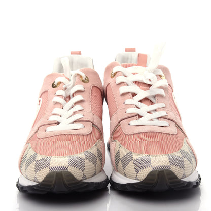 Louis Vuitton Suede Damier Azur Run Away Sneakers 40 Pink 5 of 10