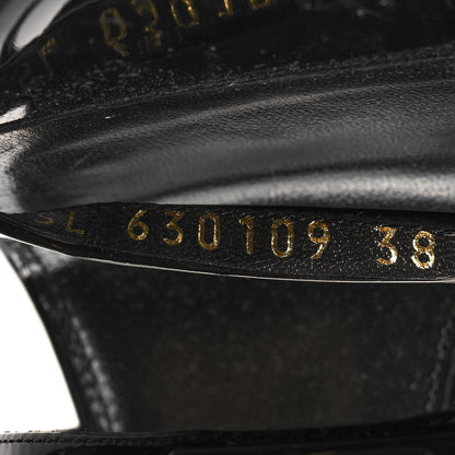 Saint Laurent Patent Cassandra 100 Sandals 38 Black 8 of 9