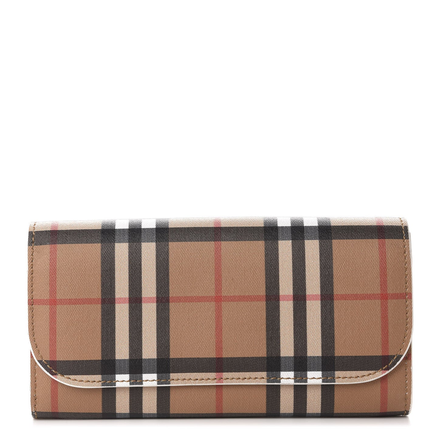 Vintage Check Continental Wallet White