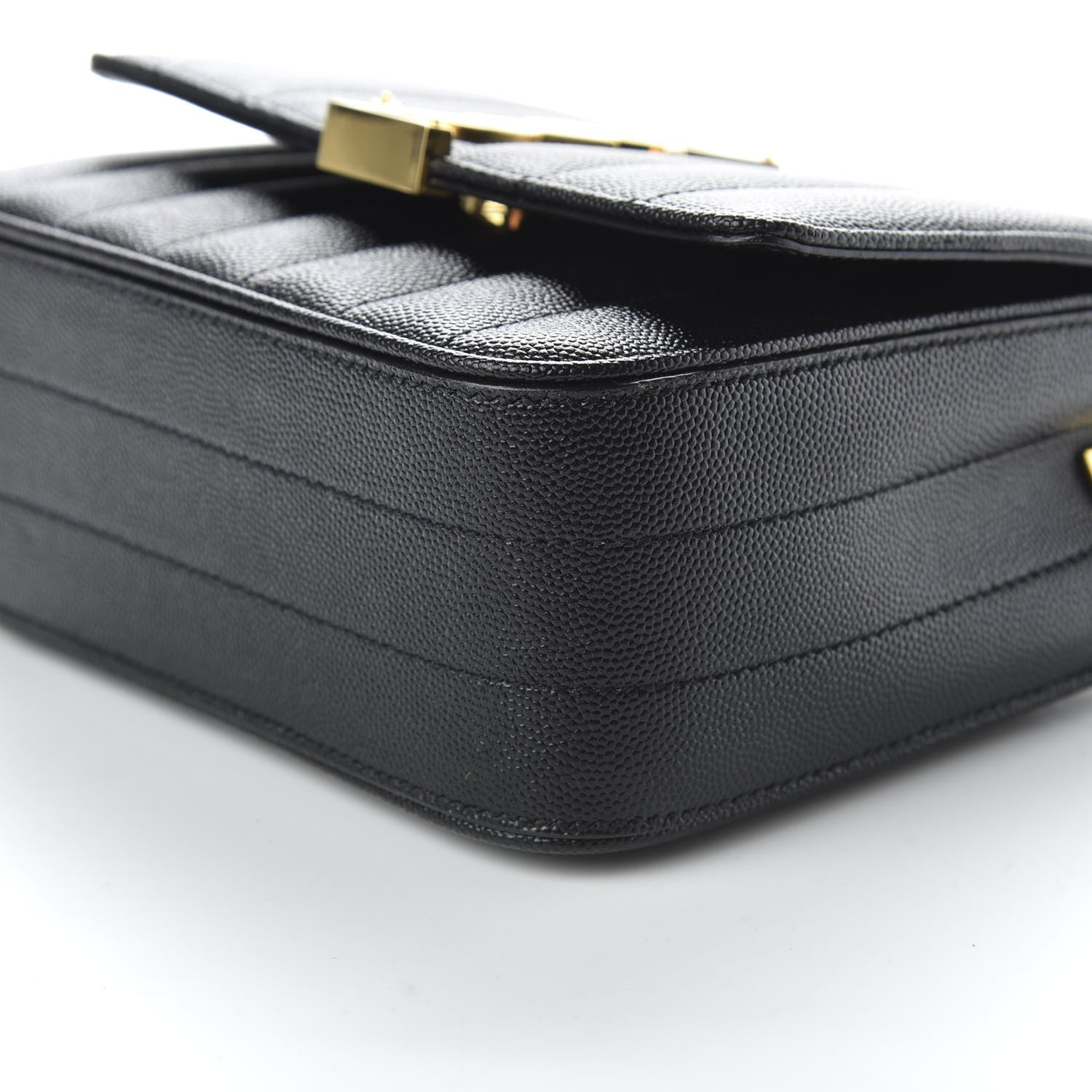 Saint Laurent Grain De Poudre Matelasse Monogram Small Vicky Chain Bag Black 7 of 10