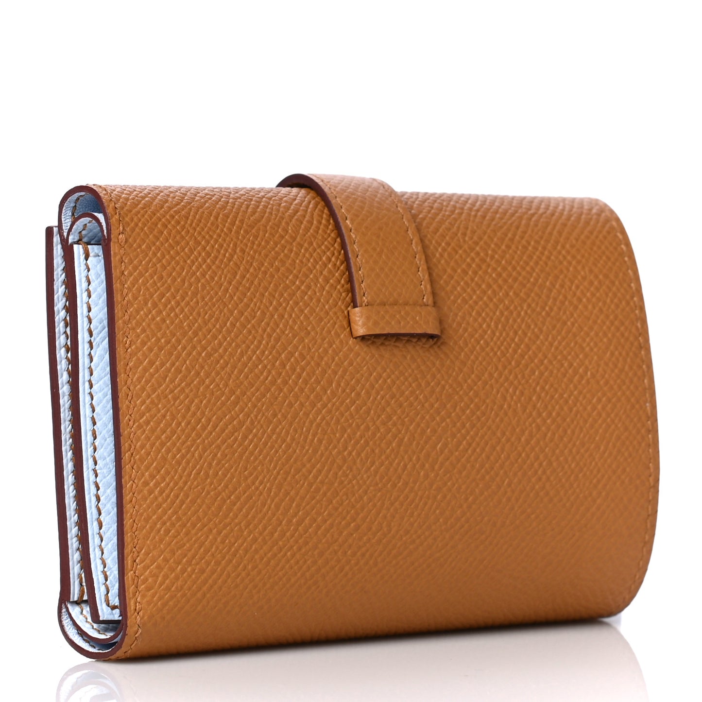 Epsom Verso Tri-Fold Bearn Compact Wallet Sesame Bleu Brume