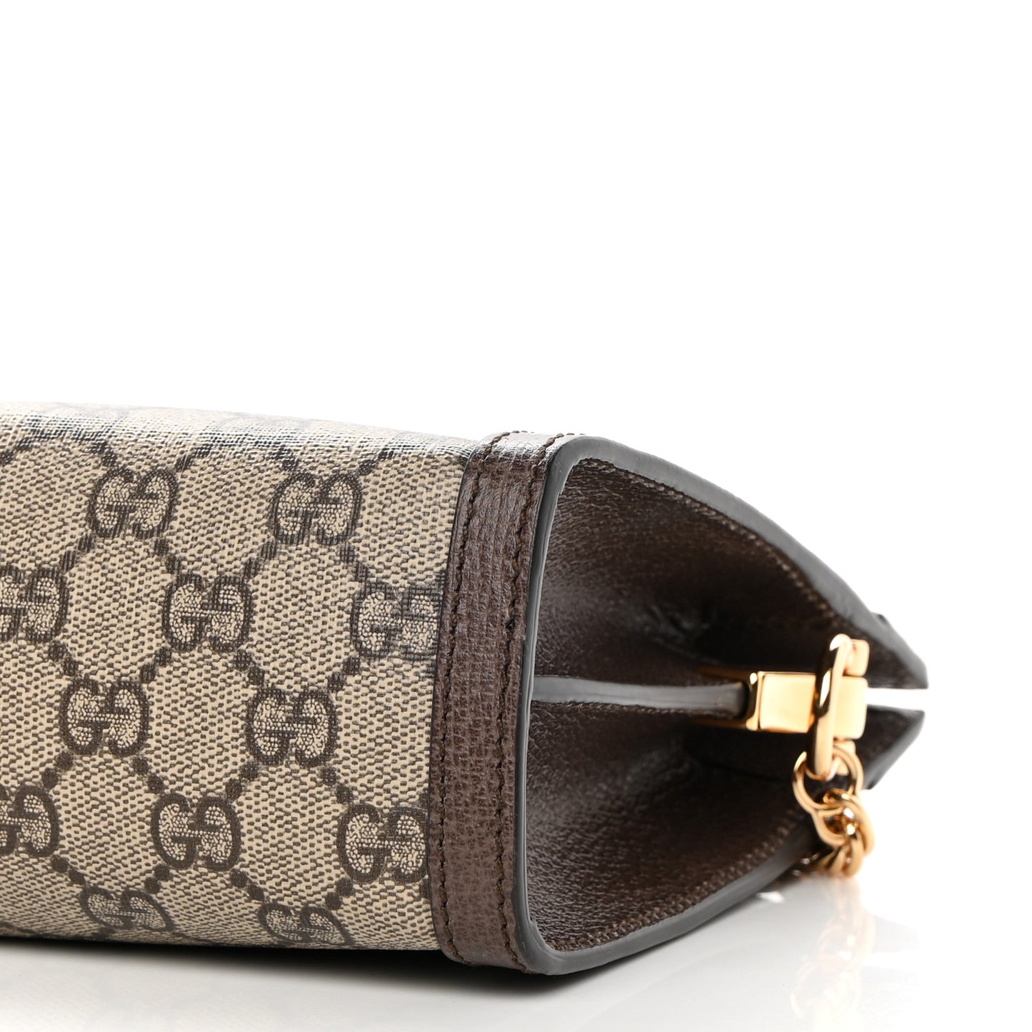 GG Supreme Monogram Web Small Ophidia Chain Shoulder Bag Brown