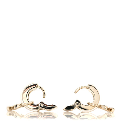Chanel Crystal CC Hoop Drop Earrings Gold Pearly White 3 of 3
