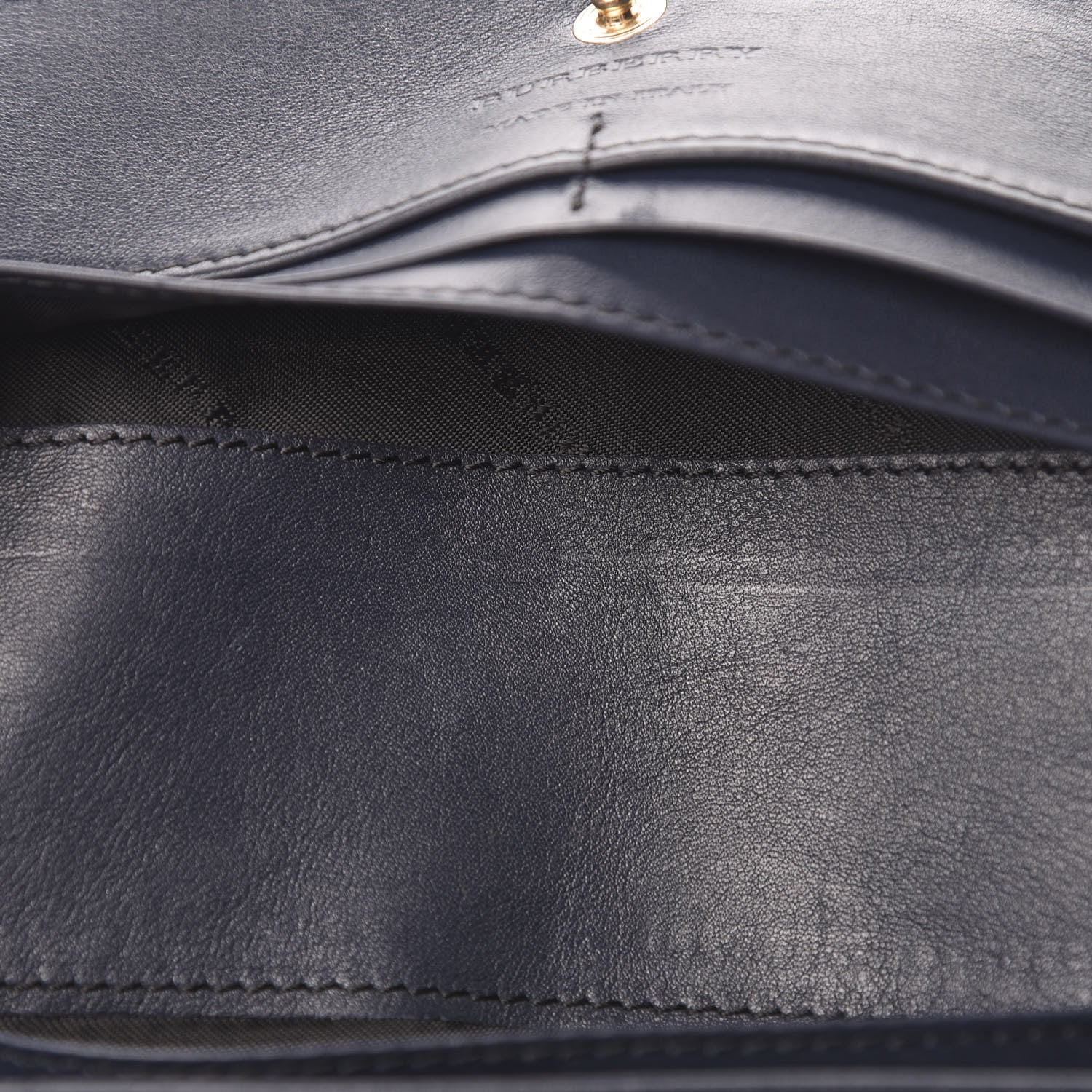 Burberry Calfskin House Check Continental Wallet Navy 8 of 11