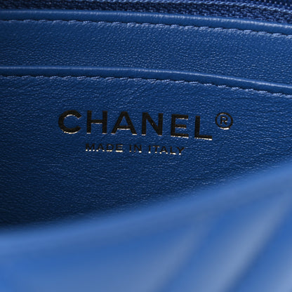 Chanel Lambskin Chevron Quilted Mini Square Flap Blue 5 of 8