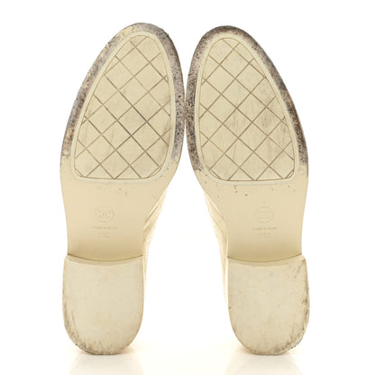 Chanel Calfskin Stitched CC Loafers 39 Ivory 5 of 10