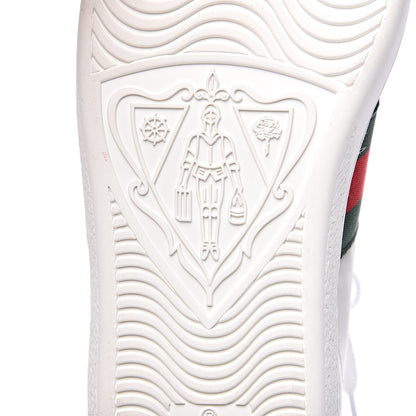 Gucci Calfskin Ayers Bee Embroidered Womens Ace Sneakers 36 White Green 7 of 9