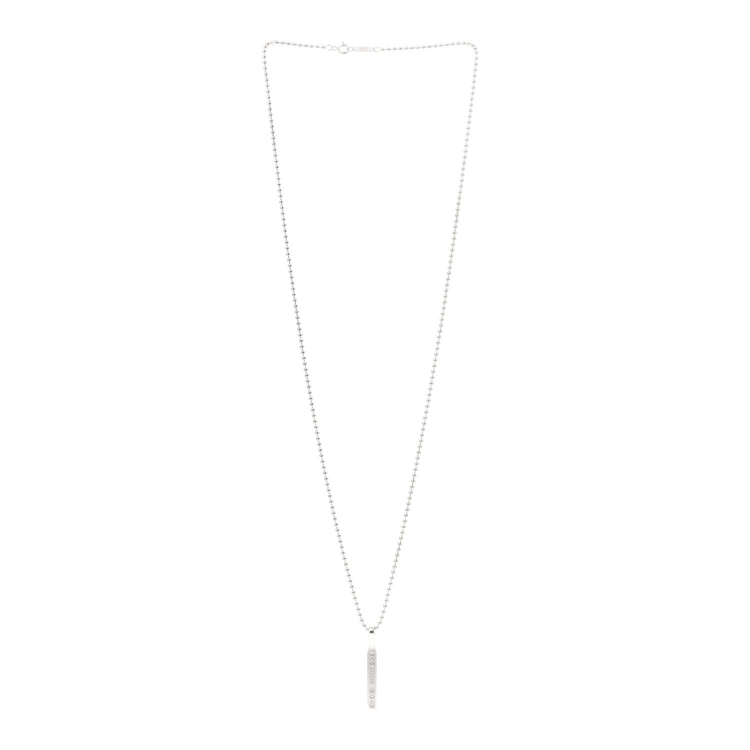 Tiffany Sterling Silver 1837 Makers Bar Pendant Necklace 3 of 6