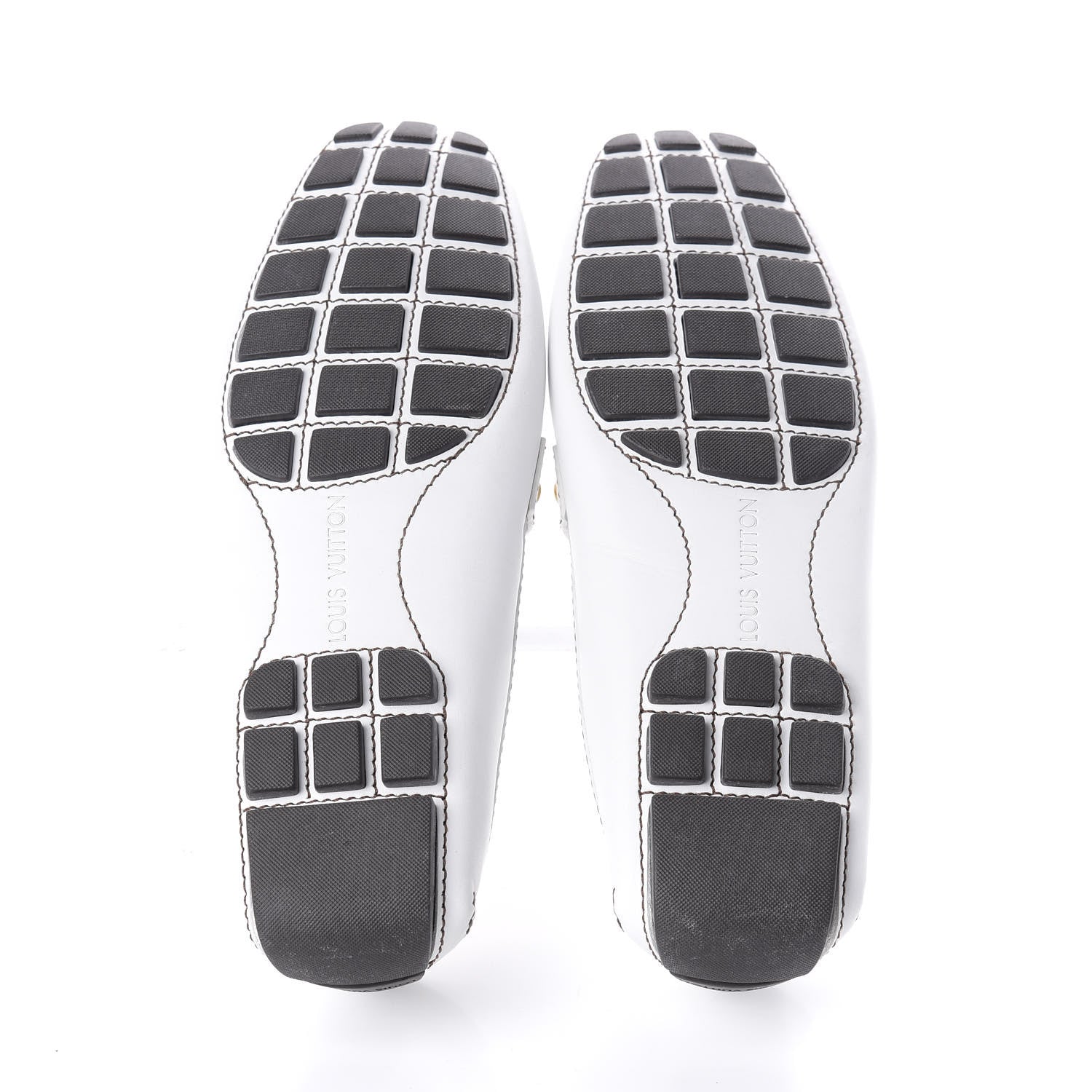 Louis Vuitton Calfskin Mens Monte Carlo Car Shoe Moccasin Loafers 10 White 6 of 11