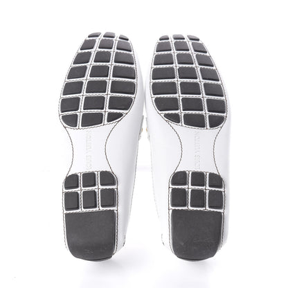 Louis Vuitton Calfskin Mens Monte Carlo Car Shoe Moccasin Loafers 10 White 6 of 11