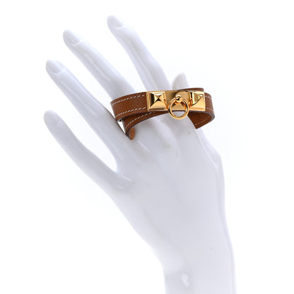 Hermes Epsom Rivale Double Tour Bracelet T2 Gold 2 of 6