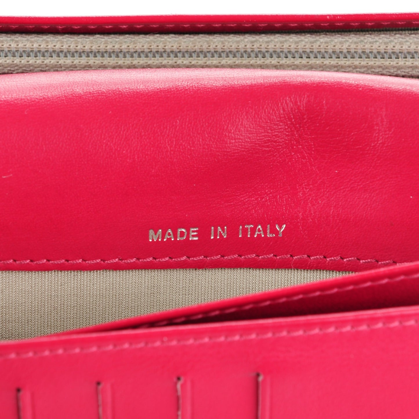 Lambskin Diamond Stitched Yen Wallet Fuchsia