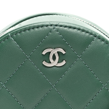 Chanel Lambskin Quilted Round Clutch With Chain Green 8 of 10