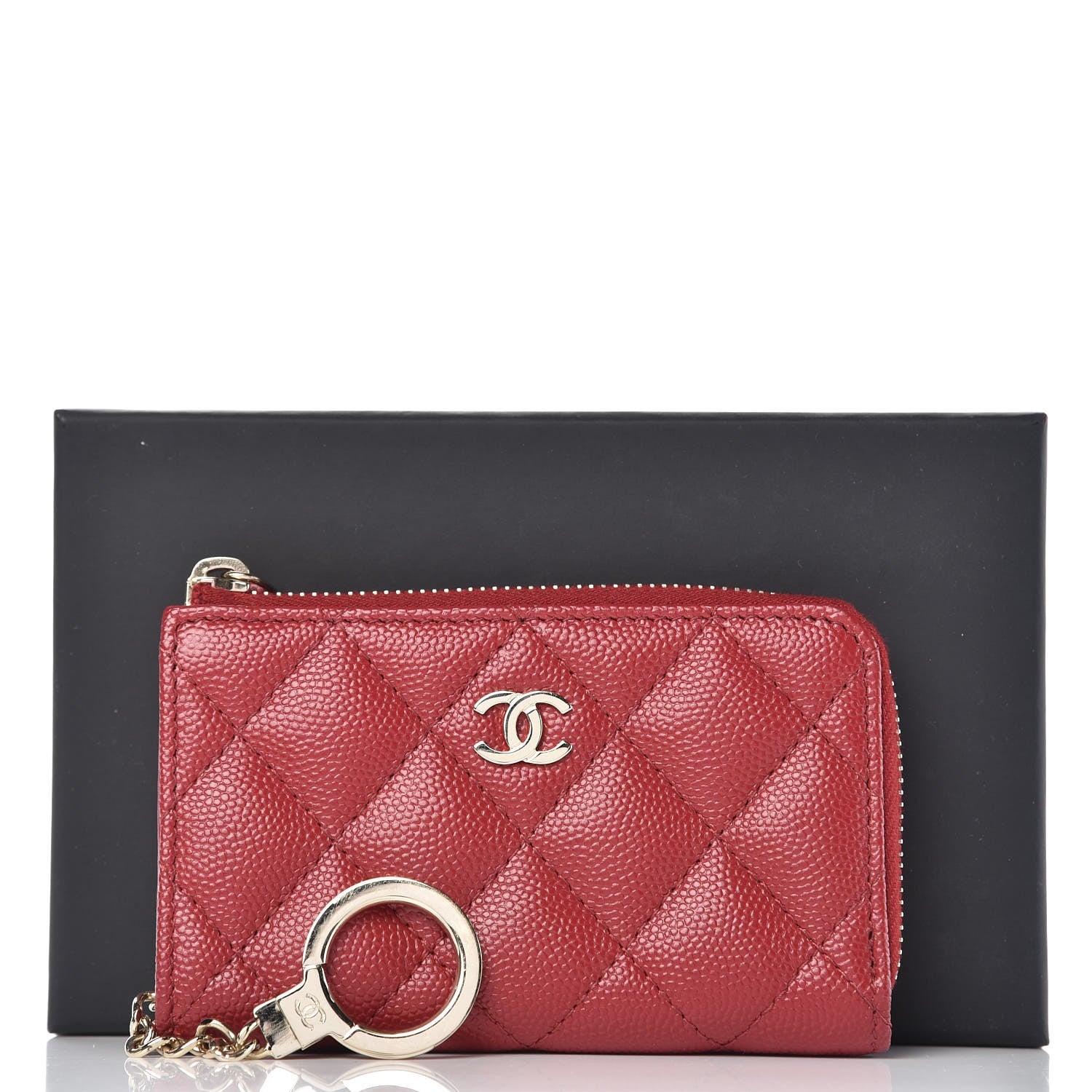 Chanel Caviar Quilted Key Holder Case Red 8 of 8