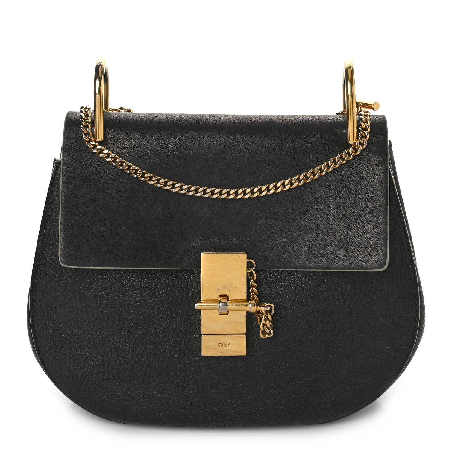 Chloe Grained Lambskin Drew Shoulder Bag Black 1 of 12