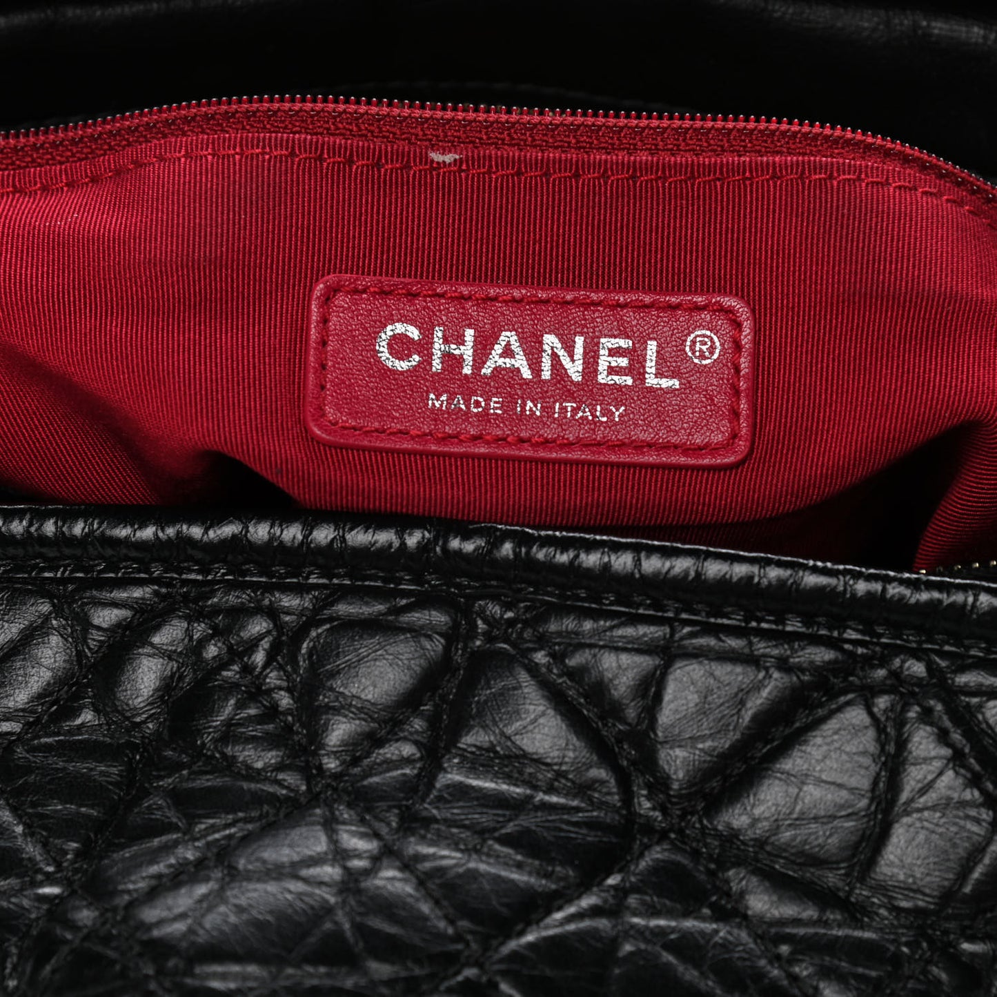 Aged Calfskin Quilted Large Gabrielle Hobo Black