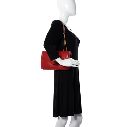 Gucci Vitello Palmellato Lux Crystal Medium Rajah Shoulder Bag Hibiscus Red Multicolor 3 of 10