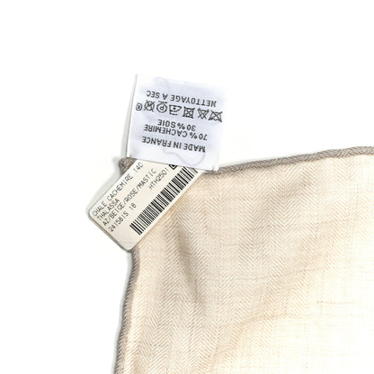 Hermes Cashmere Silk Thalassa Shawl 140 Beige Rose Mastic 2 of 6