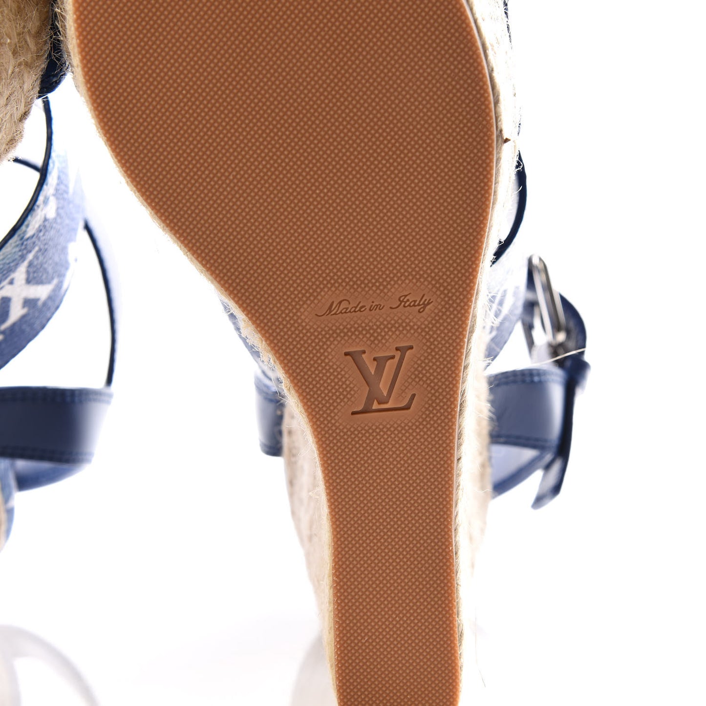 Monogram Escale Starboard Wedge Sandal 37 Blue