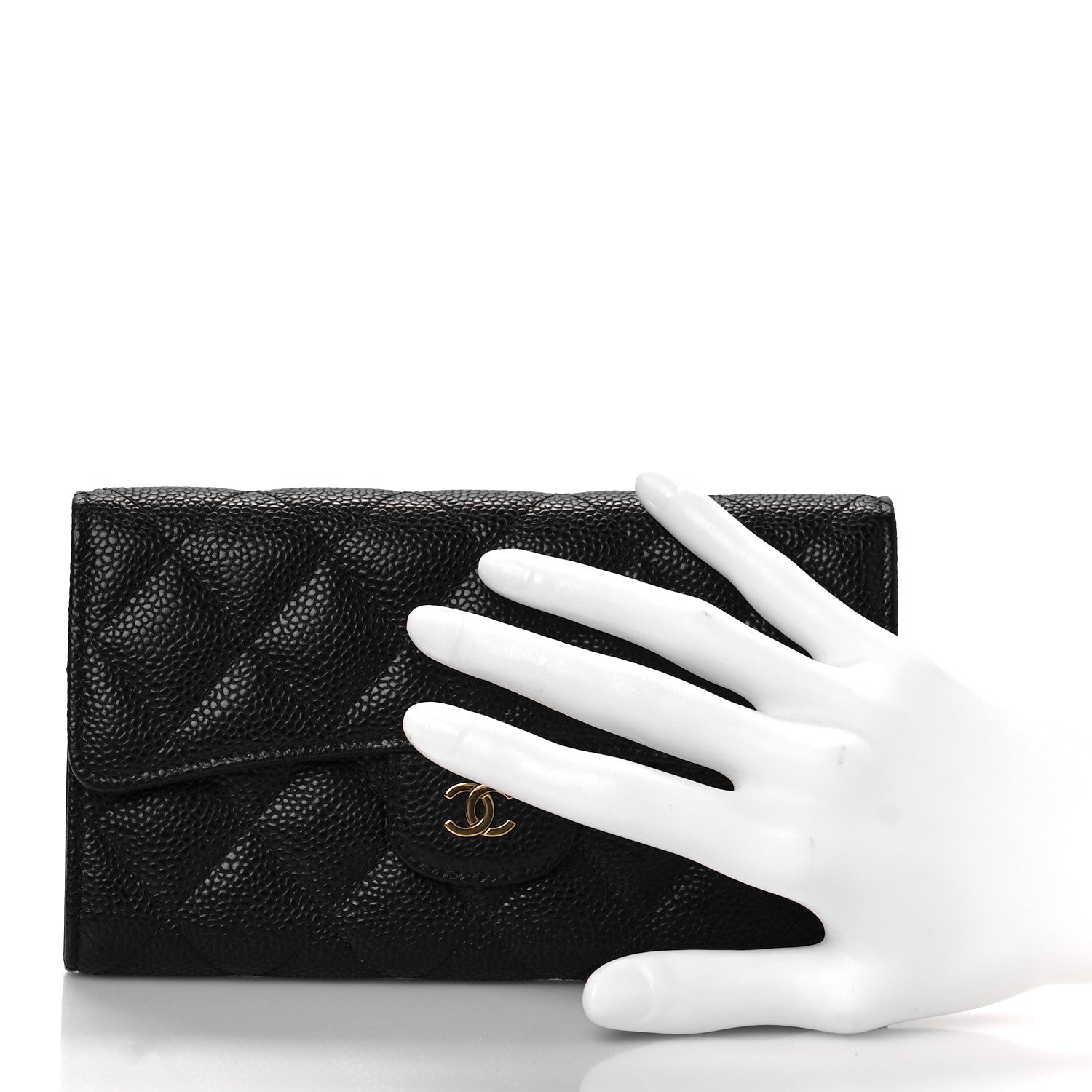 Chanel Caviar Quilted Large Flap Wallet Black 2 of 11
